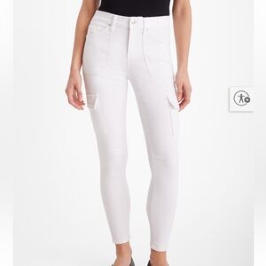 EXPRESS White Cargo Skinny Mid Rise Hyper Stretch Jeans 4S NWOT